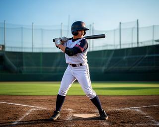 花巻の高校球場で打席に立つ左打ちの高校野球選手